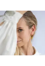 Murielle Perrotti Oorbel MP - Cloe -  Creool, Driehoek & Ketting - Goud - Asym