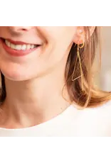 Murielle Perrotti Oorbel MP - Cloe -  Creool, Driehoek & Ketting - Goud - Asym