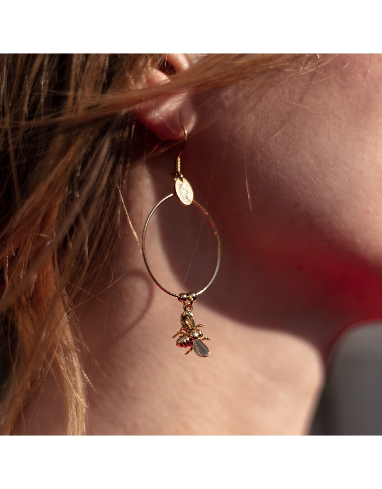 Murielle Perrotti Oorbel MP - Maya, Creool Asym met Bijtje - Goud