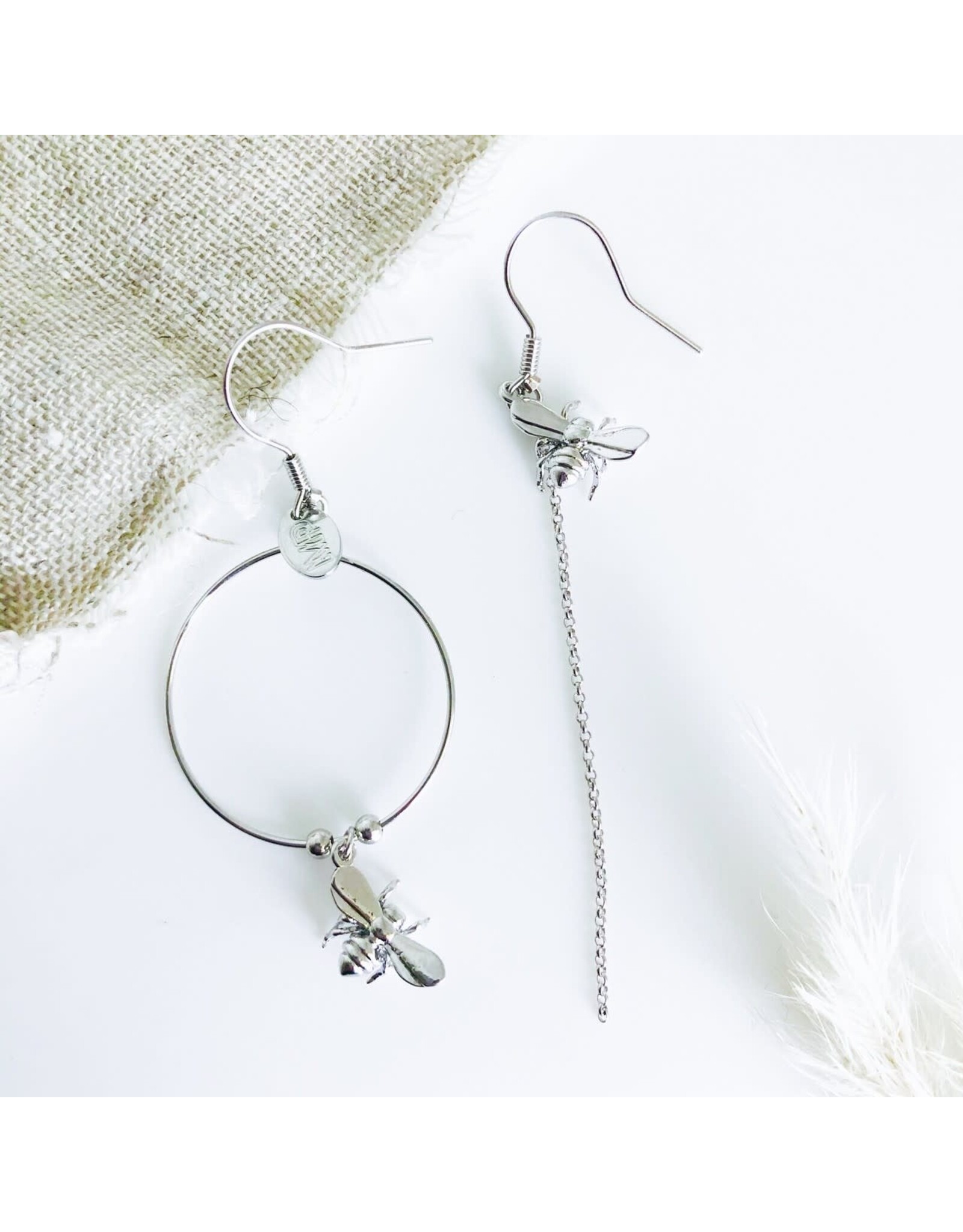 Murielle Perrotti Oorbel MP - Maya, Creool Asym met Bijtje - Goud