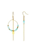 Murielle Perrotti Oorbel MP - Pierre - Creool & Ketting - Goud Mint - Asym