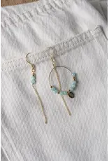 Murielle Perrotti Oorbel MP - Pierre - Creool & Ketting - Goud Mint - Asym