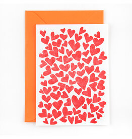 Studio Flash Wenskaart - Hearts - Letterpress kaart + Envelop