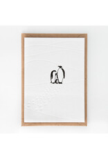 Studio Flash Wenskaart - Mountain Pinguïns  - Letterpress Kaart + Envelop