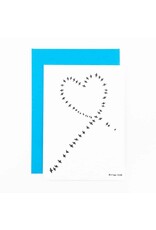 Studio Flash Wenskaart - Birds Flying in Heart Shape - Letterpress Kaart + Envelop