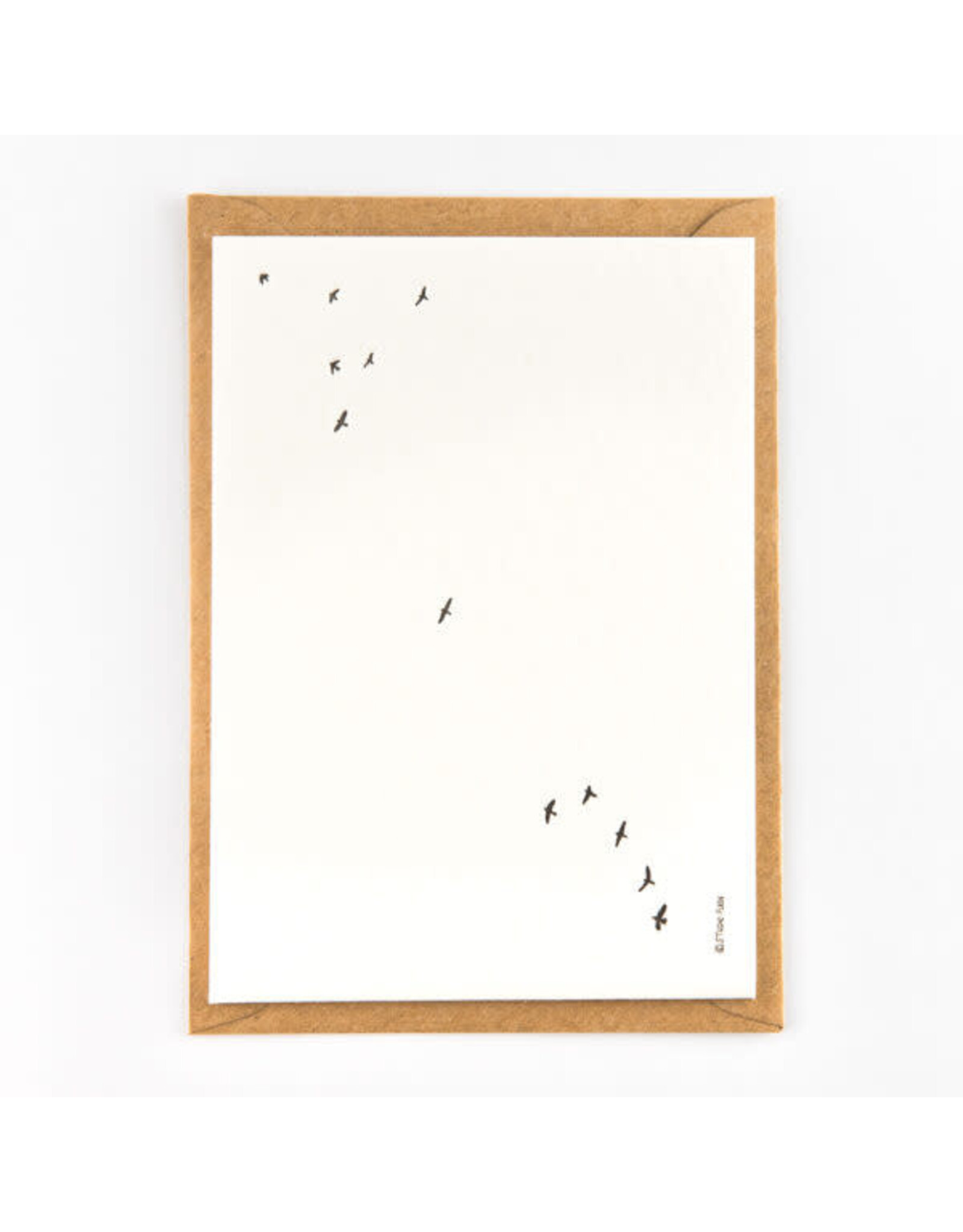 Studio Flash Wenskaart - Birds  - Letterpress Kaart + Envelop