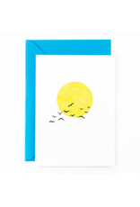 Studio Flash Wenskaart - Birds flying in the sun - Letterpress Kaart + Envelop