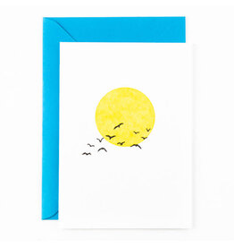 Studio Flash Wenskaart - Birds flying in the sun - Letterpress Kaart + Envelop