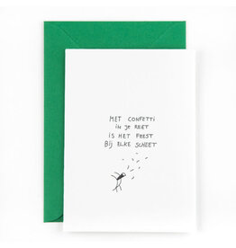 Studio Flash Wenskaart - Confetti in je reet - Letterpress Kaart + Envelop