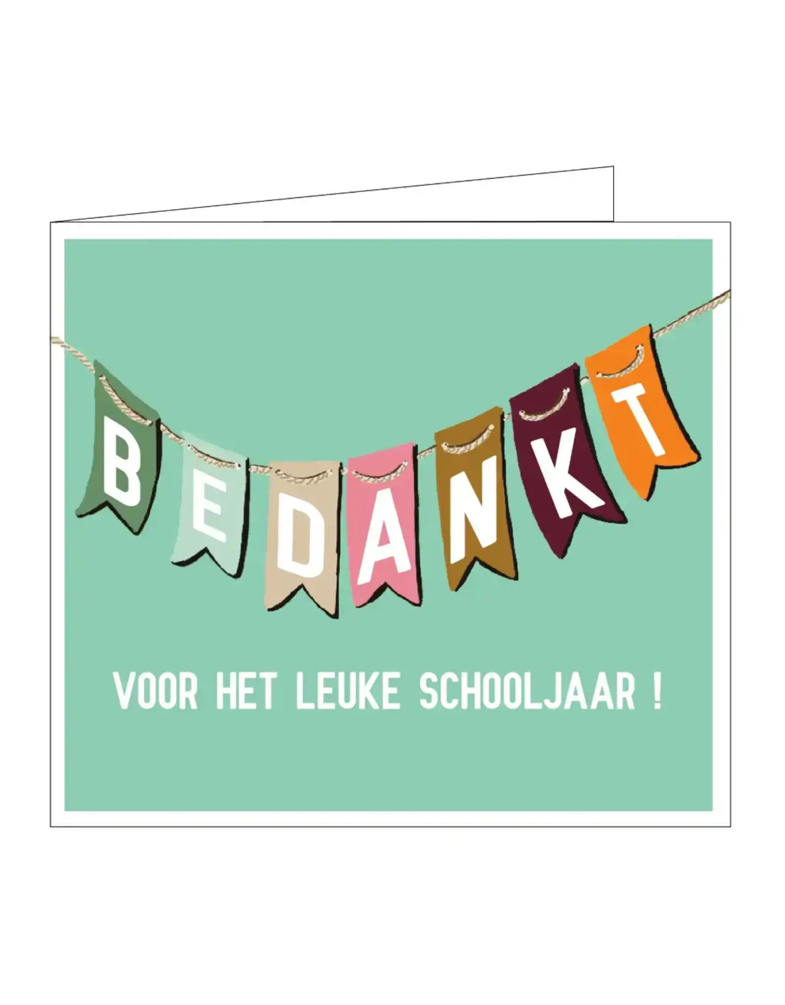 Mail-Box Wenskaart - Bedankt voor het leuke schooljaar - Dubbele kaart + Envelop