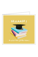 Mail-Box Wenskaart - Geslaagd! ik wist dat je het kon - Dubbele kaart + Envelop