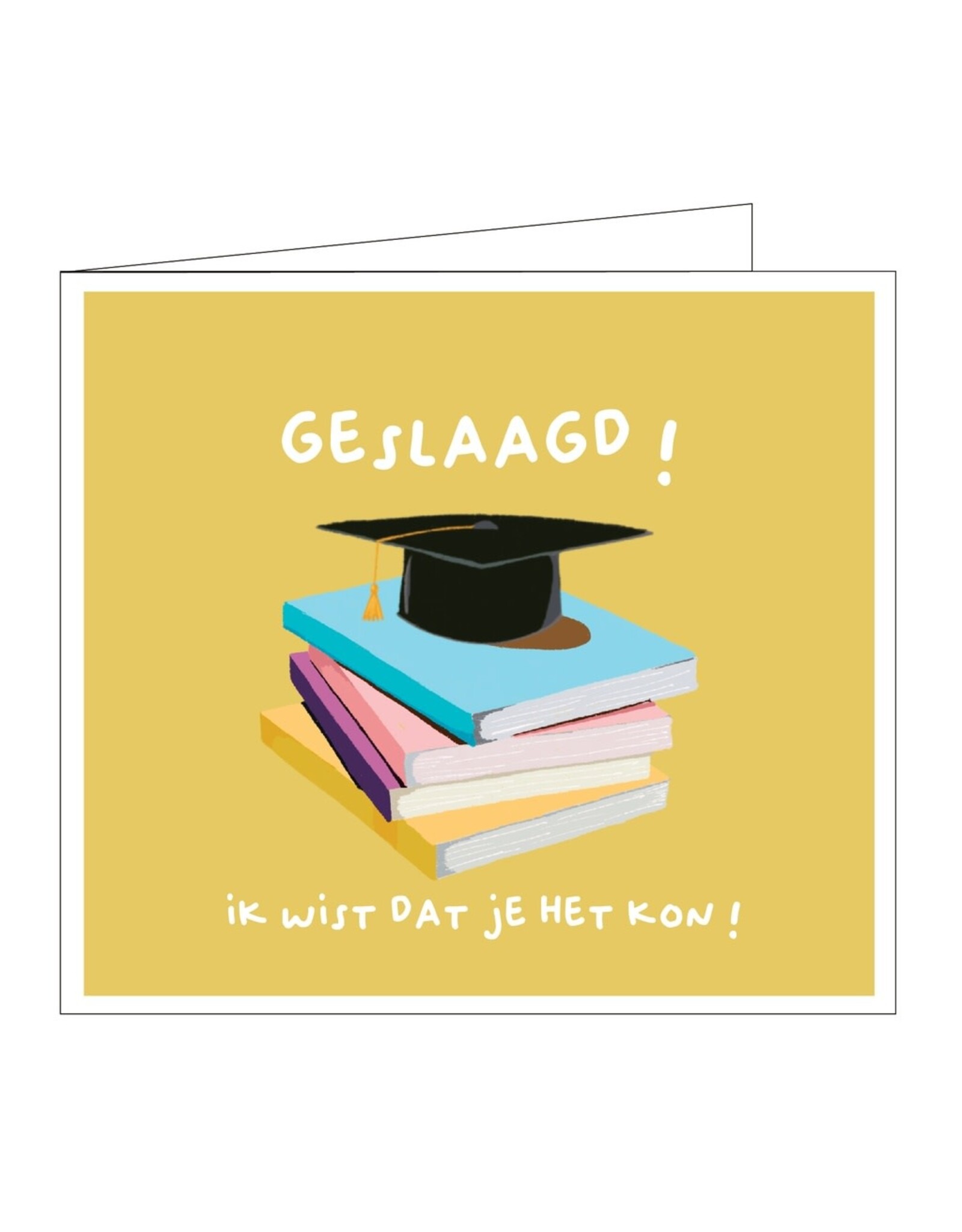 Mail-Box Wenskaart - Geslaagd! ik wist dat je het kon - Dubbele kaart + Envelop
