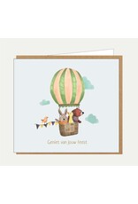 Adams Art Wenskaart - Geniet van jouw feest! - Dubbele kaart + Envelop