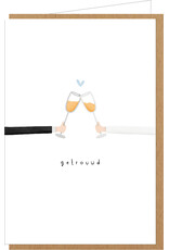 Klein liefs Wenskaart - Tjing Tjing, Getrouwd  - Dubbele kaart + Envelop