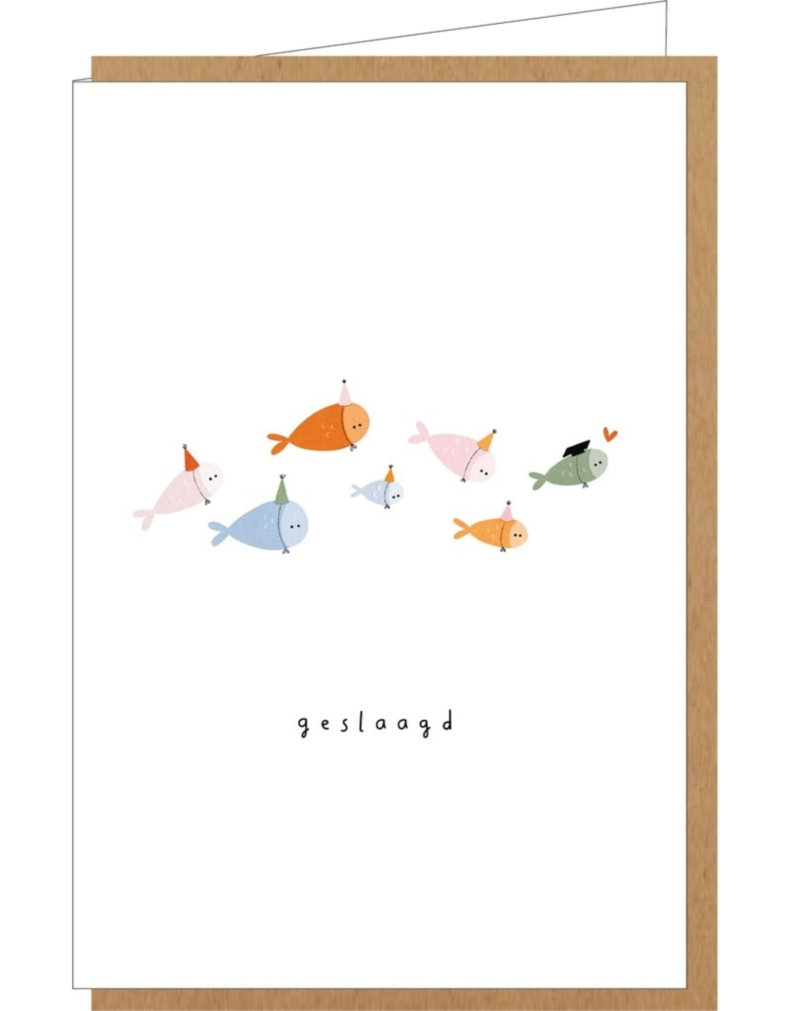 Klein liefs Wenskaart - Geslaagd - Dubbele kaart + Envelop