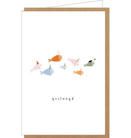 Klein liefs Wenskaart - Geslaagd - Dubbele kaart + Envelop