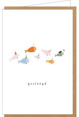 Klein liefs Wenskaart - Geslaagd - Dubbele kaart + Envelop