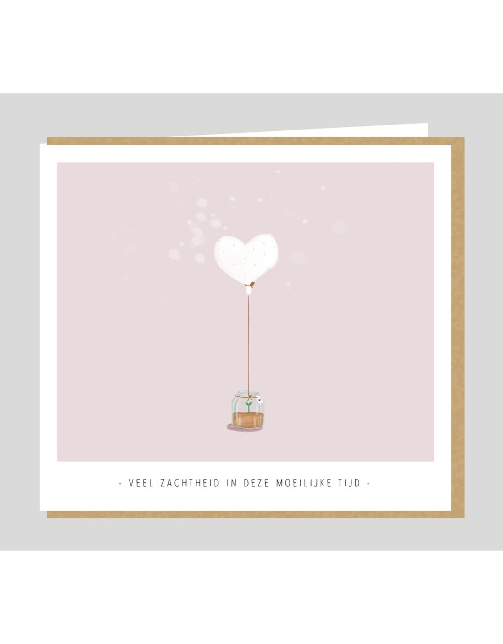 Studio Mie Wenskaart -  Veel zachtheid in deze moeilijke tijd - 12,5 x 14 cm