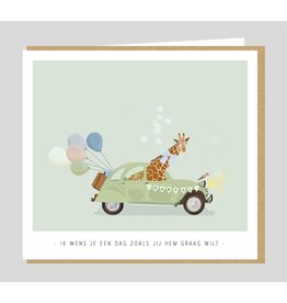 Studio Mie Wenskaart - Ik wens je een dag zoals jij hem graag wilt - 12,5 x 14 cm