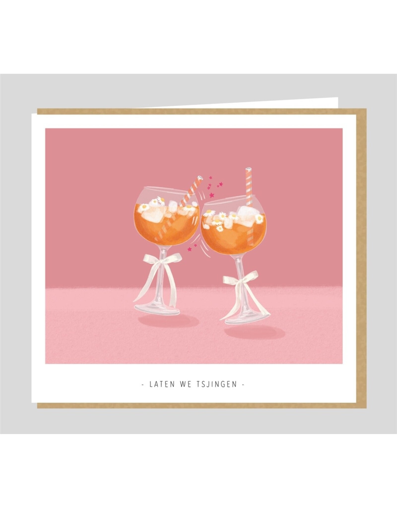 Studio Mie Wenskaart - Laten we tsjingen - 12,5 x 14 cm