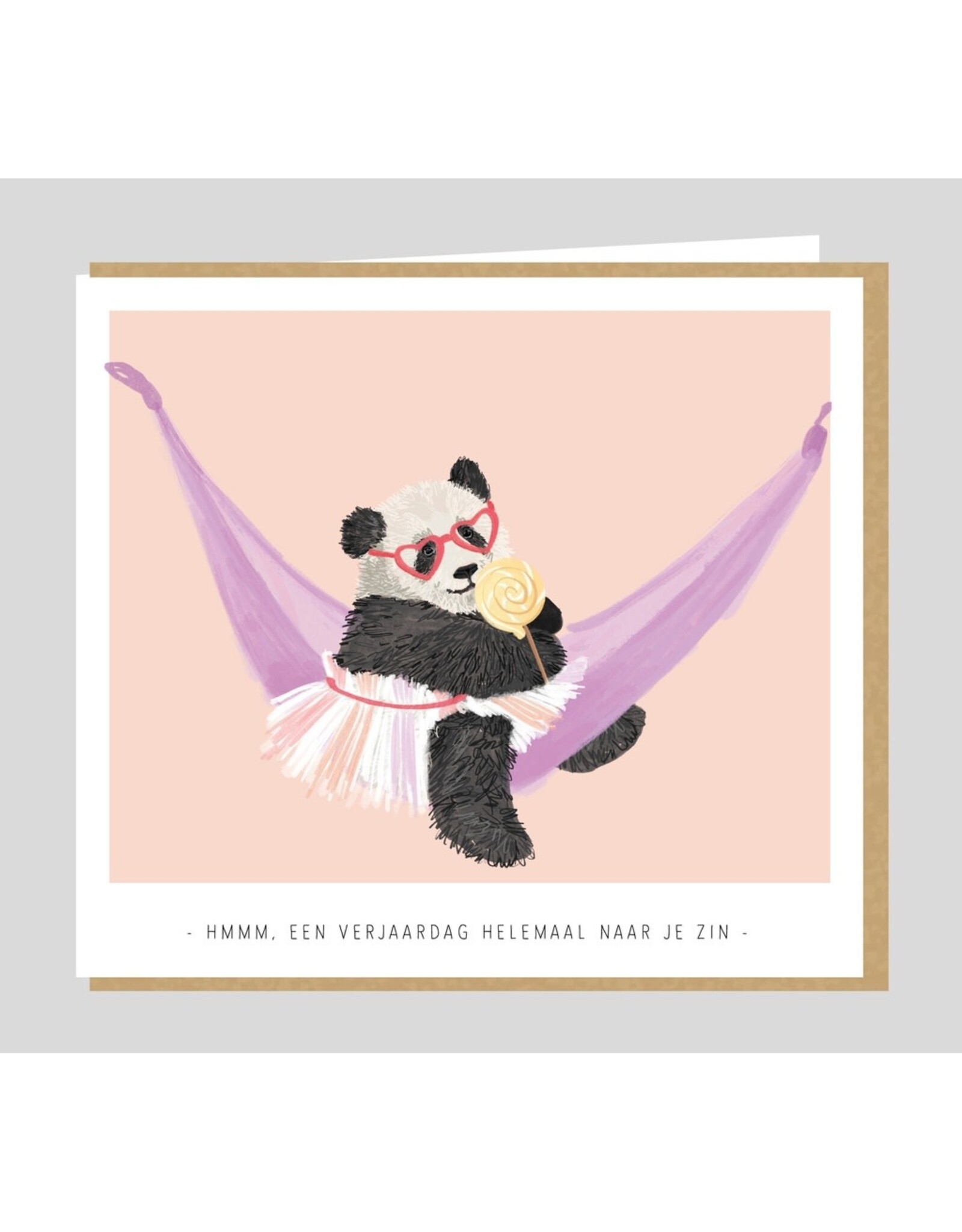 Studio Mie Wenskaart - Hmmm, een verjaardag helemaal naar je zin -  Dubbele kaart + Envelop
