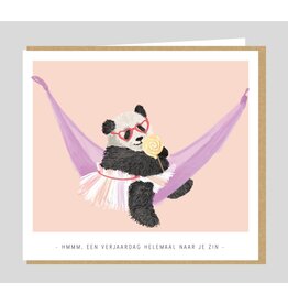 Studio Mie Wenskaart - Hmmm, een verjaardag helemaal naar je zin -  Dubbele kaart + Envelop