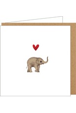 Yon Wenskaart - Olifantje - Dubbele kaart + Envelop