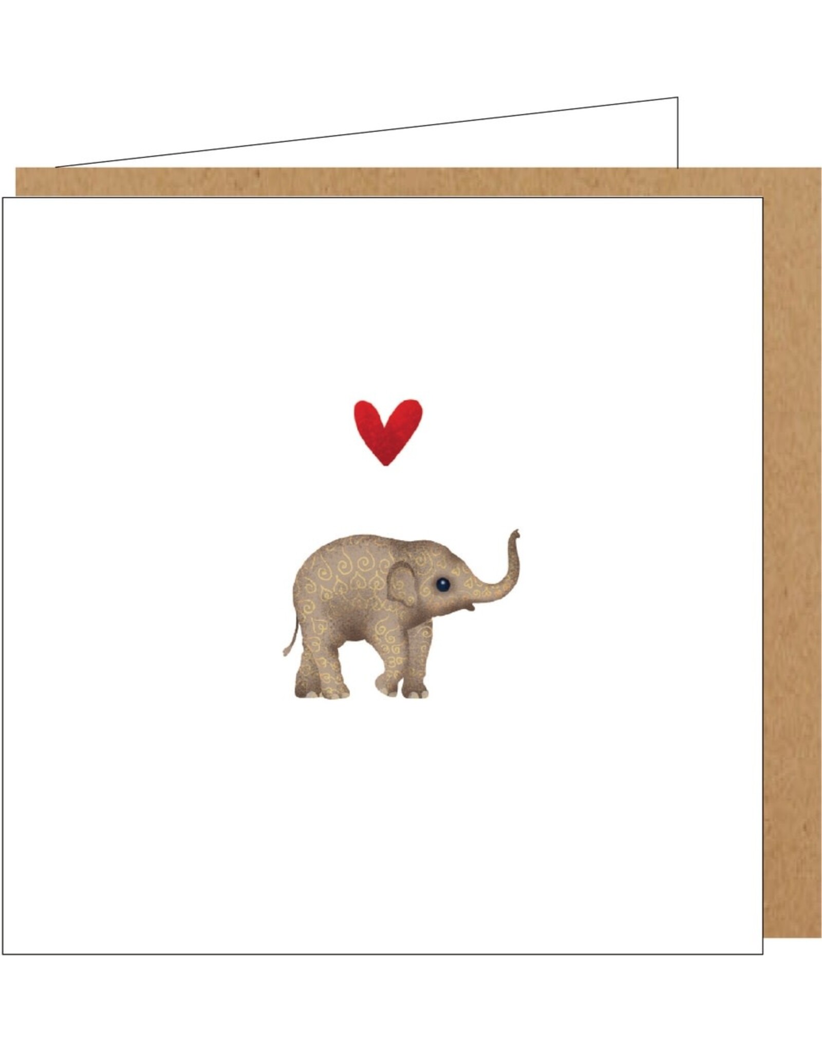 Yon Wenskaart - Olifantje - Dubbele kaart + Envelop
