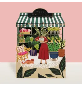 AllJoy Design Wenskaart - Plantenwinkel, Happy Mother's Day - Dubbele kaart (Papierknipkunst) + Envelop