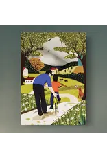 AllJoy Design Wenskaart - Fietsen, Happy Father's Day - Dubbele kaart (Papierknipkunst) + Envelop