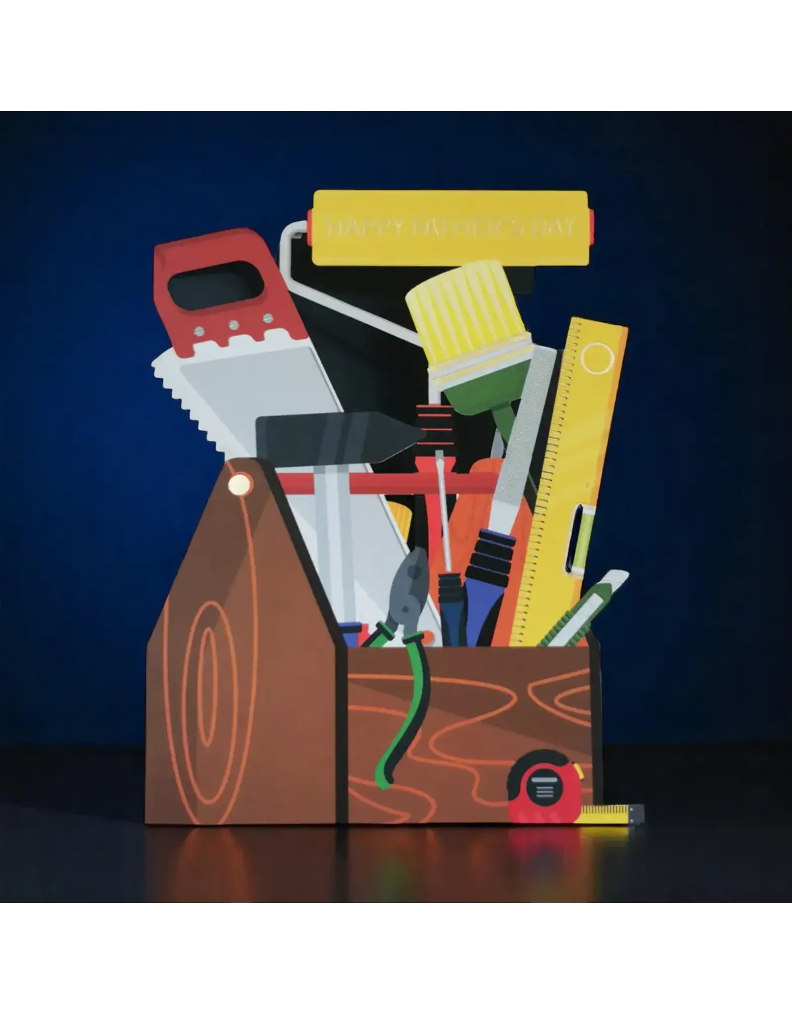 AllJoy Design Wenskaart - Gereedschap, Happy Father's Day - Dubbele kaart (Papierknipkunst) + Envelop