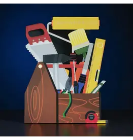 AllJoy Design Wenskaart - Gereedschap, Happy Father's Day - Dubbele kaart (Papierknipkunst) + Envelop