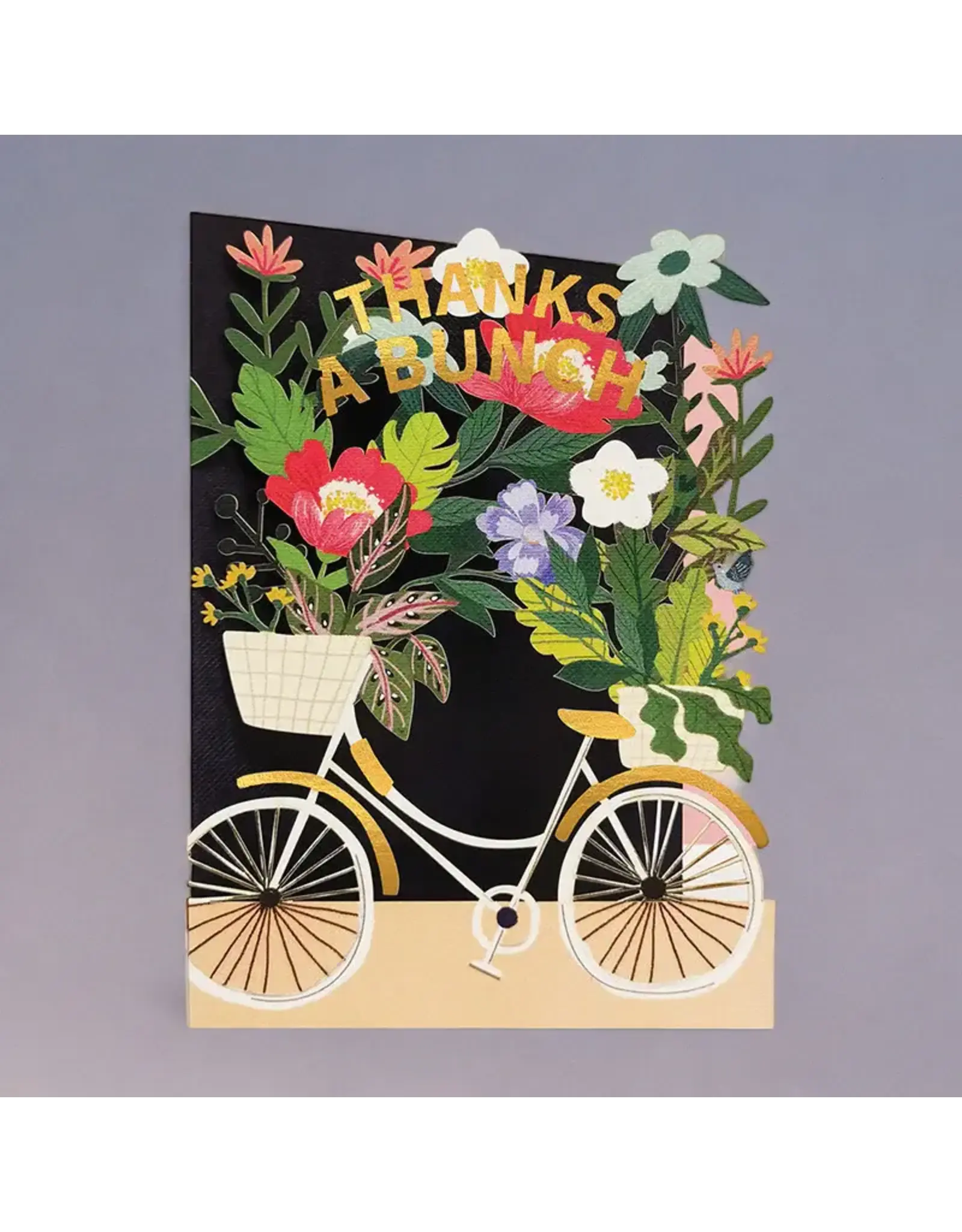 AllJoy Design Wenskaart - Thanks a bunch - Dubbele kaart (Papierknipkunst) + Envelop