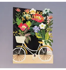 AllJoy Design Wenskaart - Thanks a bunch - Dubbele kaart (Papierknipkunst) + Envelop