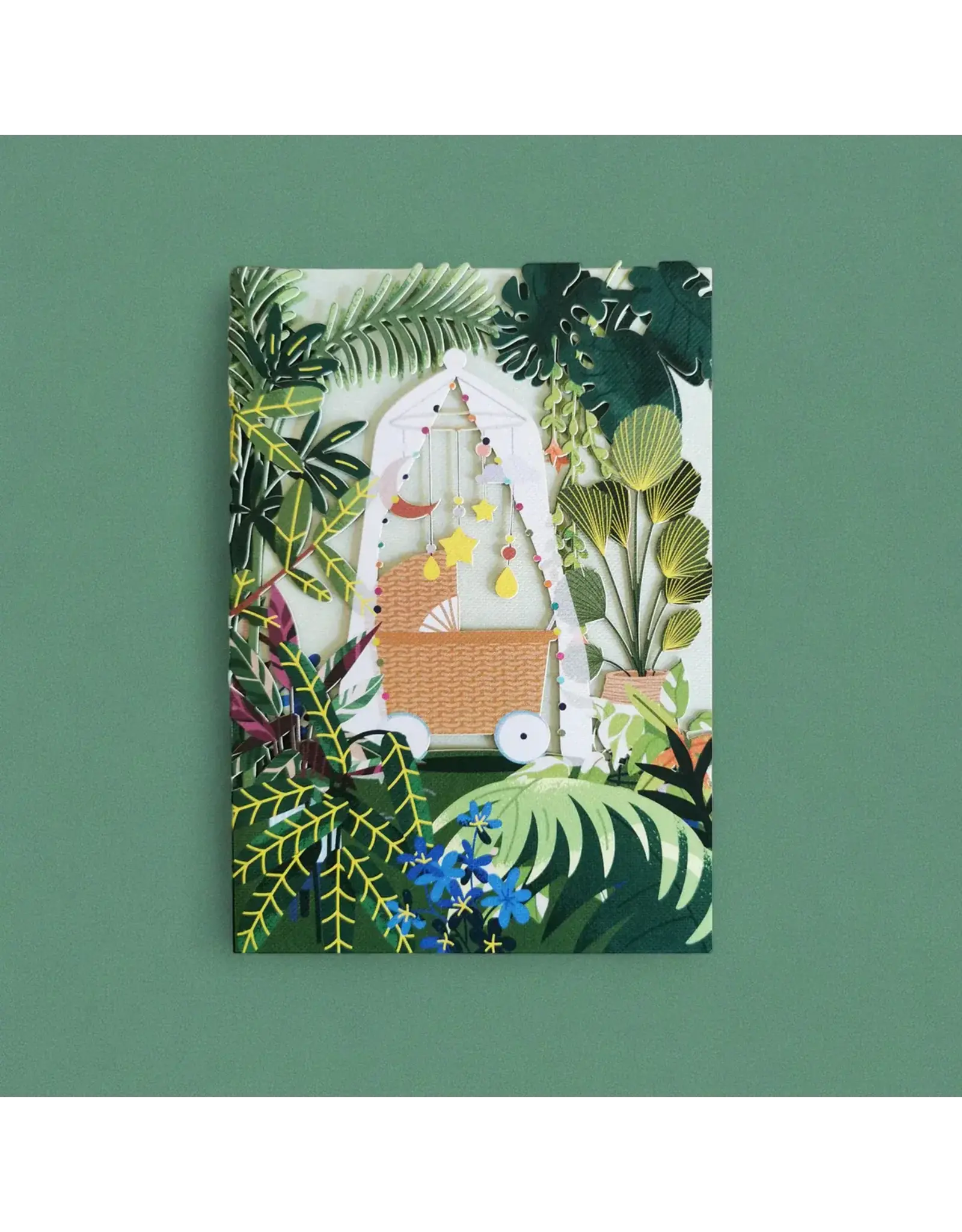 AllJoy Design Wenskaart - Baby - Dubbele kaart (Papierknipkunst) + Envelop