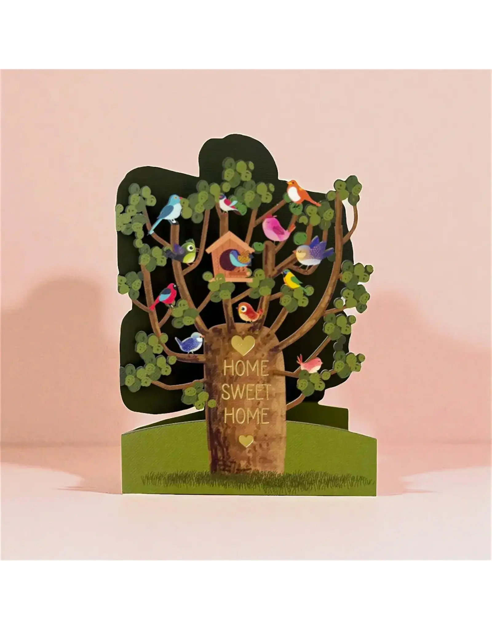 AllJoy Design Wenskaart - Home sweet home - Dubbele kaart (Papierknipkunst) + Envelop