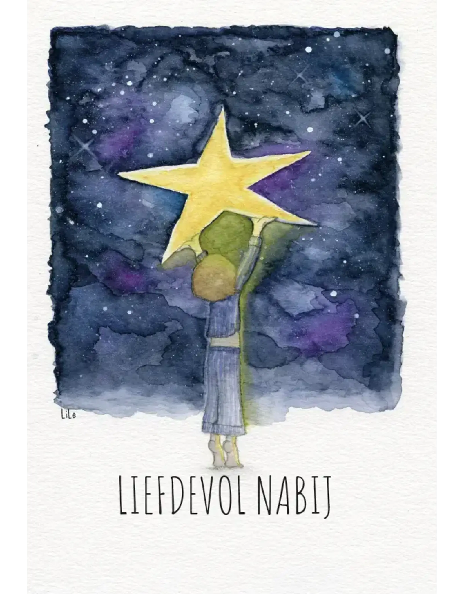 Lile Wenskaart - Liefdevol nabij - Dubbele kaart + Envelop