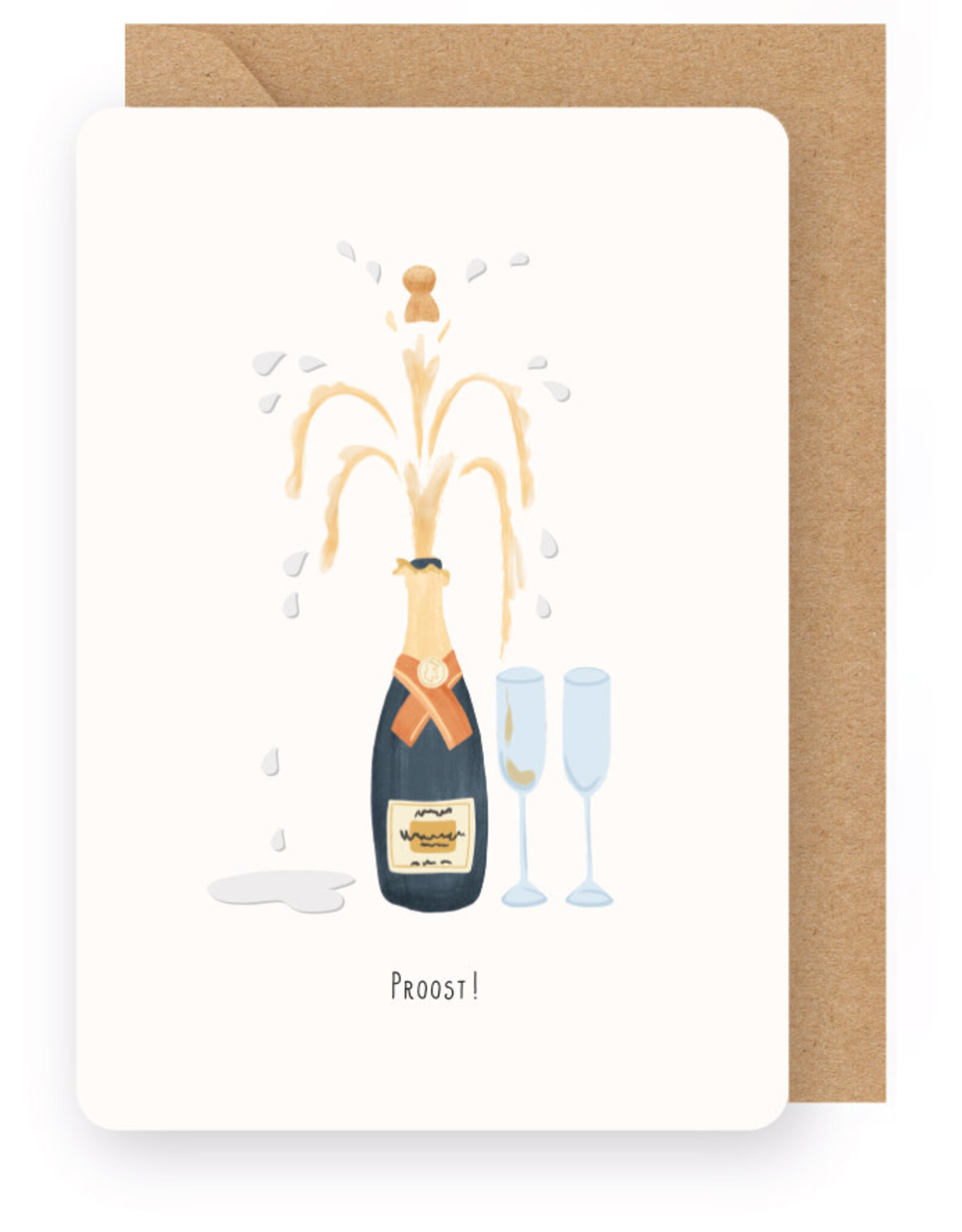 Enfant Terrible Wenskaart - Proost - Dubbele kaart + Envelop