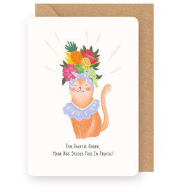 Enfant Terrible Wenskaart - Katje, Fris en Fruitig - Dubbele kaart + Envelop