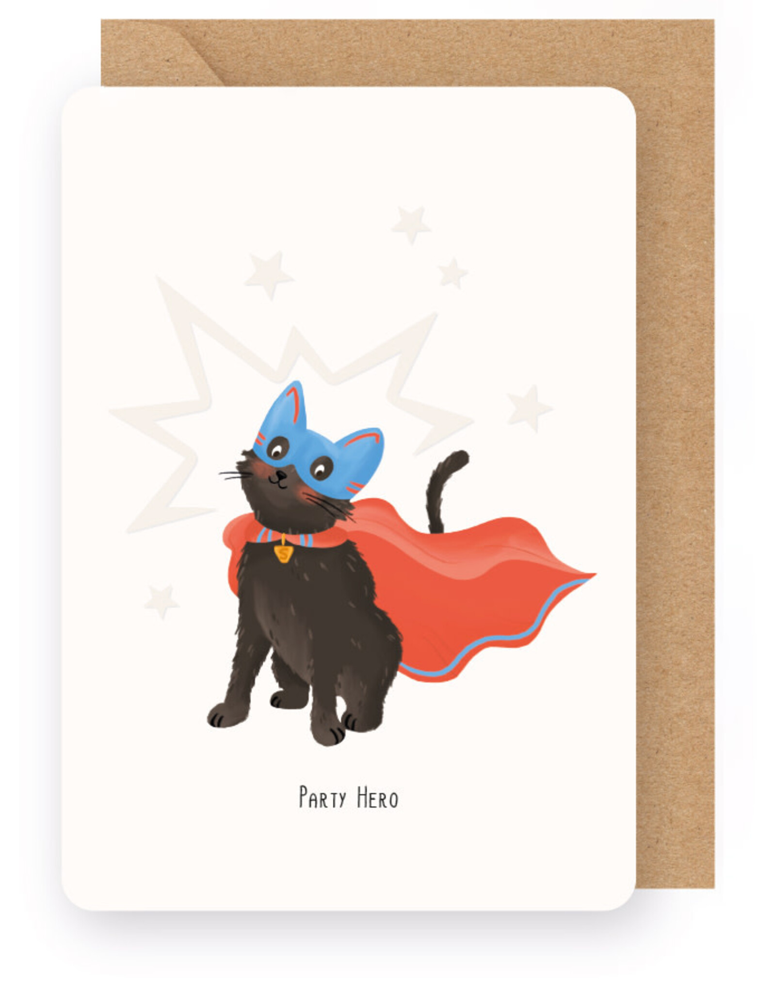 Enfant Terrible Wenskaart - Party Hero - Dubbele kaart + Envelop