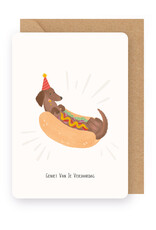 Enfant Terrible Wenskaart - Teckel, Geniet van je verjaardag - Dubbele Kaart + Envelop