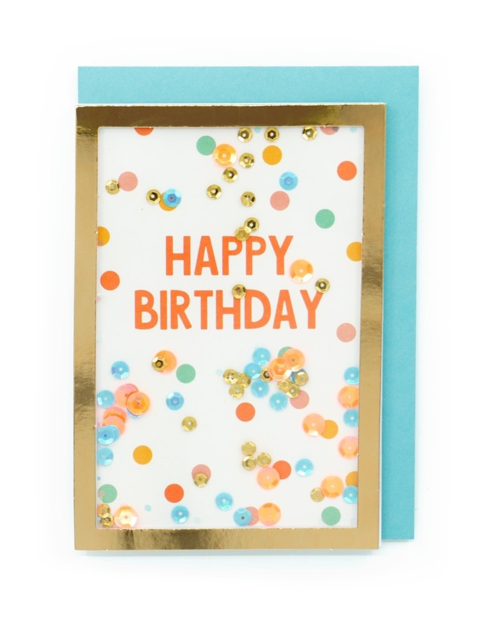 Enfant Terrible Wenskaart - Confetti, Happy birthday - Dubbele kaart + Envelop