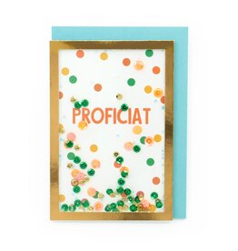Enfant Terrible Wenskaart - Confetti, Proficiat - Dubbele kaart + Envelop