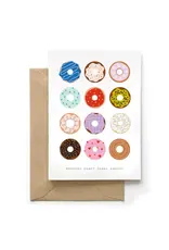 Spaghetti Meatballs Wenskaart - Another year? Donut panic - Dubbele kaart + Envelop