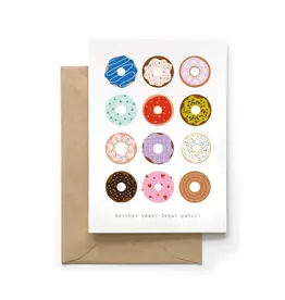 Spaghetti Meatballs Wenskaart - Another year? Donut panic - Dubbele kaart + Envelop