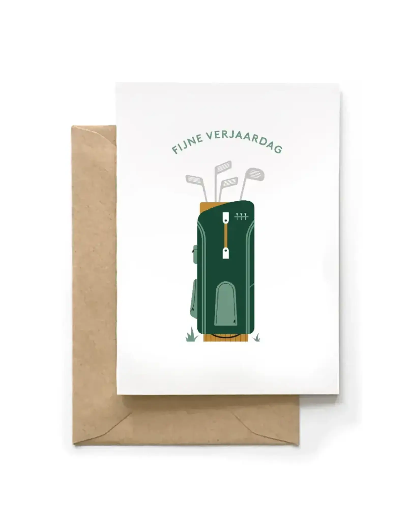 Spaghetti Meatballs Wenskaart - Golf, Fijne verjaardag - Dubbele kaart + Envelop