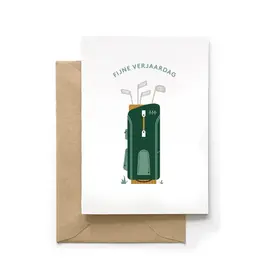 Spaghetti Meatballs Wenskaart - Golf, Fijne verjaardag - Dubbele kaart + Envelop