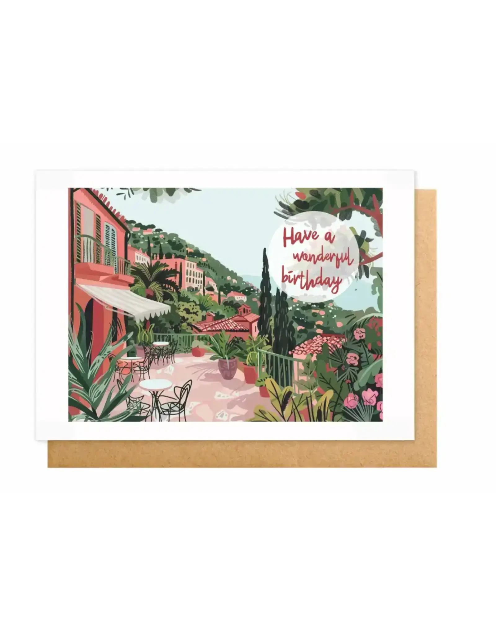 Wanderlust Wenskaart - Wanderlust, Have a wonderful birthday - Dubbele kaart + Envelop