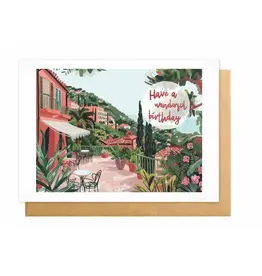 Wanderlust Wenskaart - Wanderlust, Have a wonderful birthday - Dubbele kaart + Envelop