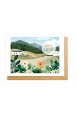 Wanderlust Wenskaart - Wanderlust, Lots of Luck - Dubbele kaart + Envelop